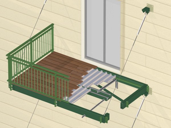 Ossature bois-acier sur laquelle sont fixés les profilés MetaDeck